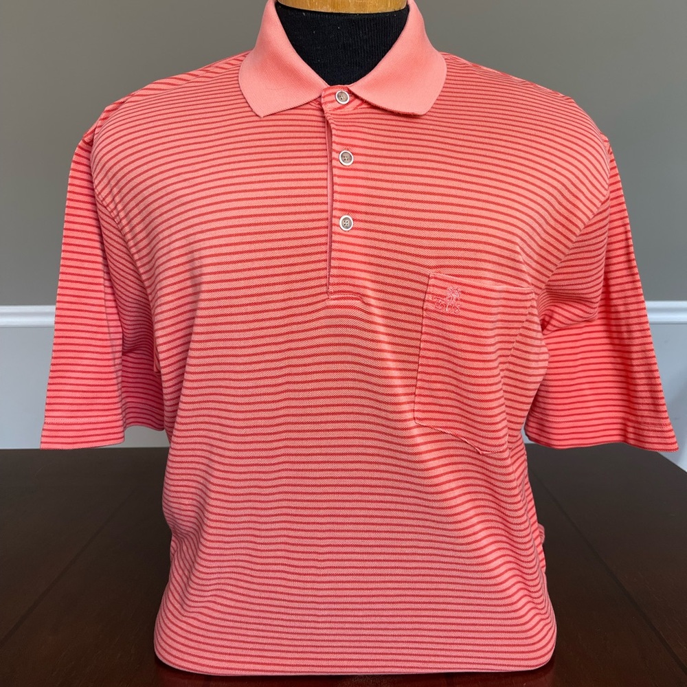 Tommy Bahama 18 Golf polo shirt in salmon orange size large